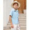 Arshiner Boys Blue Button Down Shirt Casual Short Sleeve Summer Beach Shirt Size 16(11-12years)