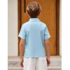 Arshiner Boys Blue Button Down Shirt Casual Short Sleeve Summer Beach Shirt Size 16(11-12years)