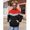 Arshiner Boys Fleece Pullover Hooded Sweatshirt Classic Casual Hoodie for Boys 7-8 Years Red Black