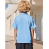 Arshiner Boys Golf Polo Shirt Uniform Short Sleeve Button Collared Tee Casual Performance Active T Shirt Size 4-13 Years(Blue)