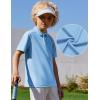 Arshiner Boys Golf Polo Shirt Uniform Short Sleeve Button Collared Tee Casual Performance Active T Shirt Size 4-13 Years(Blue)