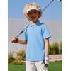 Arshiner Boys Golf Polo Shirt Uniform Short Sleeve Button Collared Tee Casual Performance Active T Shirt Size 4-13 Years(Blue)
