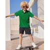 Arshiner Boys Golf Polo Shirt Uniform Short Sleeve Button Collared Tee Casual Performance Active T Shirt Size 4-13 Years(Emerald Green)