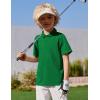 Arshiner Boys Golf Polo Shirt Uniform Short Sleeve Button Collared Tee Casual Performance Active T Shirt Size 4-13 Years(Emerald Green)