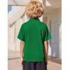 Arshiner Boys Golf Polo Shirt Uniform Short Sleeve Button Collared Tee Casual Performance Active T Shirt Size 4-13 Years(Emerald Green)