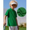 Arshiner Boys Golf Polo Shirt Uniform Short Sleeve Button Collared Tee Casual Performance Active T Shirt Size 4-13 Years(Emerald Green)