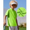 Arshiner Boys Golf Polo Shirt Uniform Short Sleeve Button Collared Tee Casual Performance Active T Shirt Size 4-13 Years(Lime Green)