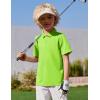 Arshiner Boys Golf Polo Shirt Uniform Short Sleeve Button Collared Tee Casual Performance Active T Shirt Size 4-13 Years(Lime Green)