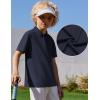 Arshiner Boys Golf Polo Shirt Uniform Short Sleeve Button Collared Tee Casual Performance Active T Shirt Size 4-13 Years(Midnight Blue)