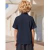 Arshiner Boys Golf Polo Shirt Uniform Short Sleeve Button Collared Tee Casual Performance Active T Shirt Size 4-13 Years(Midnight Blue)