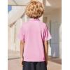 Arshiner Boys Golf Polo Shirt Uniform Short Sleeve Button Collared Tee Casual Performance Active T Shirt Size 4-13 Years(Pink)