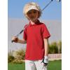 Arshiner Boys Golf Polo Shirt Uniform Short Sleeve Button Collared Tee Casual Performance Active T Shirt Size 4-13 Years(Red)