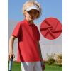 Arshiner Boys Golf Polo Shirt Uniform Short Sleeve Button Collared Tee Casual Performance Active T Shirt Size 4-13 Years(Red)