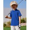 Arshiner Boys Golf Polo Shirt Uniform Short Sleeve Button Collared Tee Casual Performance Active T Shirt Size 4-13 Years(Royal Blue)