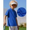 Arshiner Boys Golf Polo Shirt Uniform Short Sleeve Button Collared Tee Casual Performance Active T Shirt Size 4-13 Years(Royal Blue)