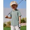 Arshiner Boys Golf Polo Shirt Uniform Short Sleeve Button Collared Tee Casual Performance Active T Shirt Size 4-13 Years(Slate Gray)