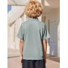 Arshiner Boys Golf Polo Shirt Uniform Short Sleeve Button Collared Tee Casual Performance Active T Shirt Size 4-13 Years(Slate Gray)
