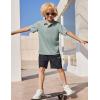 Arshiner Boys Golf Polo Shirt Uniform Short Sleeve Button Collared Tee Casual Performance Active T Shirt Size 4-13 Years(Slate Gray)