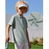 Arshiner Boys Golf Polo Shirt Uniform Short Sleeve Button Collared Tee Casual Performance Active T Shirt Size 4-13 Years(Slate Gray)