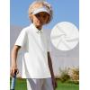 Arshiner Boys Golf Polo Shirt Uniform Short Sleeve Button Collared Tee Casual Performance Active T Shirt Size 4-13 Years(White)