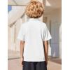 Arshiner Boys Golf Polo Shirt Uniform Short Sleeve Button Collared Tee Casual Performance Active T Shirt Size 4-13 Years(White)