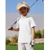 Arshiner Boys Golf Polo Shirt Uniform Short Sleeve Button Collared Tee Casual Performance Active T Shirt Size 4-13 Years(White)