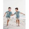 Arshiner Boy’s Hawaiian Shirt Summer Tropical Button Down Shirt Short Sleeve Beach Shirt for Kids 100% Cotton Size 4-14 Years(Blue- Coconut Tree Print)