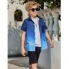 Arshiner Boy’s Hawaiian Shirt Summer Tropical Button Down Shirt Short Sleeve Beach Shirt for Kids 100% Cotton Size 4-14 Years(Blue Gradient)