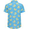 Arshiner Boy’s Hawaiian Shirt Summer Tropical Button Down Shirt Short Sleeve Beach Shirt for Kids 100% Cotton Size 4-14 Years(Blue- Yellow Duck Print)