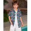 Arshiner Boy’s Hawaiian Shirt Summer Tropical Button Down Shirt Short Sleeve Beach Shirt for Kids 100% Cotton Size 4-14 Years(Navy- Floral Print)