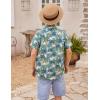 Arshiner Boy’s Hawaiian Shirt Summer Tropical Button Down Shirt Short Sleeve Beach Shirt for Kids 100% Cotton Size 4-14 Years(White- Palm Trees Print)