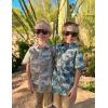 Arshiner Boy’s Hawaiian Shirt Summer Tropical Button Down Shirt Short Sleeve Beach Shirt for Kids 100% Cotton Size 4-14 Years(White- Palm Trees Print)