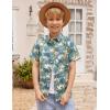 Arshiner Boy’s Hawaiian Shirt Summer Tropical Button Down Shirt Short Sleeve Beach Shirt for Kids 100% Cotton Size 4-14 Years(White- Palm Trees Print)
