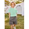 Arshiner Boy’s Henley T-Shirt and Shorts Set 2 Pieces Summer Clothing Outfits 9-10 Years Green & Grey