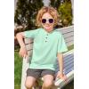 Arshiner Boy’s Henley T-Shirt and Shorts Set 2 Pieces Summer Clothing Outfits 9-10 Years Green & Grey