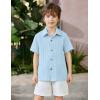 Arshiner Boys Light Blue Shirt Casual Button Down Shirt Summer Beach Tops 9-10 Years