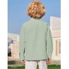 Arshiner Boys Linen Henley Cotton Shirt Button Up Short Sleeve Beach Tee Casual Tops Size 4-12 Years(Green)