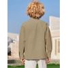 Arshiner Boys Linen Henley Cotton Shirt Button Up Short Sleeve Beach Tee Casual Tops Size 4-12 Years(Khaki)
