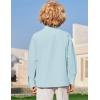 Arshiner Boys Linen Henley Cotton Shirt Button Up Short Sleeve Beach Tee Casual Tops Size 4-12 Years(Light Blue)