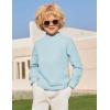 Arshiner Boys Linen Henley Cotton Shirt Button Up Short Sleeve Beach Tee Casual Tops Size 4-12 Years(Light Blue)