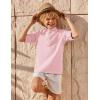 Arshiner Boys Linen Henley Cotton Shirt Button Up Short Sleeve Beach Tee Casual Tops Size 4-12 Years(Light Pink)