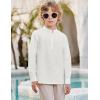 Arshiner Boys Linen Henley Cotton Shirt Button Up Short Sleeve Beach Tee Casual Tops Size 4-12 Years(White)