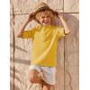 Arshiner Boys Linen Henley Cotton Shirt Button Up Short Sleeve Beach Tee Casual Tops Size 4-12 Years(Yellow)