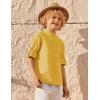 Arshiner Boys Linen Henley Cotton Shirt Button Up Short Sleeve Beach Tee Casual Tops Size 4-12 Years(Yellow)