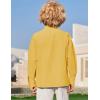 Arshiner Boys Linen Henley Cotton Shirt Button Up Short Sleeve Beach Tee Casual Tops Size 4-12 Years(Yellow)