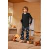 Arshiner Boys Loose-fit Pajamas Long Sleeve Top and Pants Car Print Black 2 Piece Pajama Set for Big Boys 12-13 Years