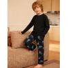 Arshiner Boys Loose-fit Pajamas Long Sleeve Top and Pants Car Print Black 2 Piece Pajama Set for Big Boys 12-13 Years