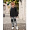 Arshiner Boys Pant Sets Long Sleeve Black Shirts and Plaid Pants Crewneck Sweatshirt for Fall Winter 3-4T