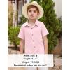 Arshiner Boys Pink Shirt Casual Short Sleeve Button Down Beach Shirt Solid Summer Blouse Size 8 (7-8years)