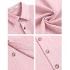 Arshiner Boys Pink Shirt Casual Short Sleeve Button Down Beach Shirt Solid Summer Blouse Size 8 (7-8years)